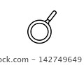 Frying pan line art icon 142749649