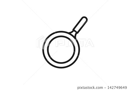 Frying pan line art icon Frying pan line art icon 142749649