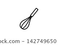 Whisk line drawing icon (kitchenware) 142749650