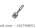 Spatula (kitchen tool) - line drawing icon 142749651