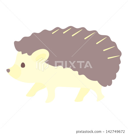 A full-body illustration of a cute hedgehog walking sideways. A full-body illustration of a cute hedgehog walking sideways. 142749672