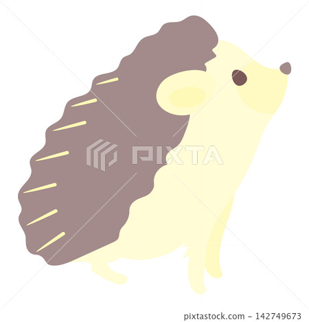 A full-body illustration of a cute hedgehog standing on its hind legs and looking up. A full-body illustration of a cute hedgehog standing on its hind legs and looking up. 142749673