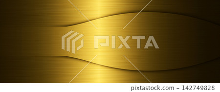 Abstract background material of a glossy gold metal plate | Gold metal industrial design template material Abstract background material of a glossy gold metal plate | Gold metal industrial design template material 142749828