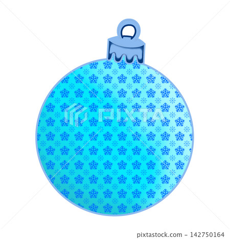 Blue Polka Dot Christmas Ornament Ball Isolated 142750164