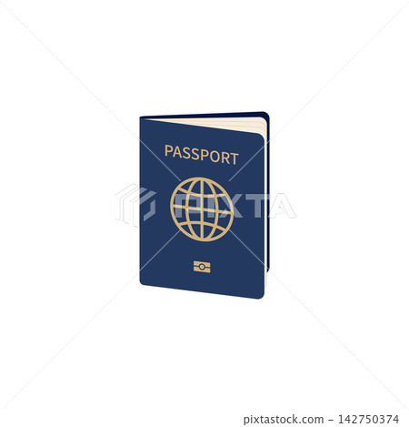 Illustration of a blue passport Illustration of a blue passport 142750374
