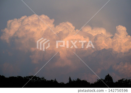 Cumulonimbus clouds appearing on a summer evening Cumulonimbus clouds appearing on a summer evening 142750596