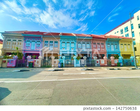 Instagrammable, colorful Peranakan houses in Singapore. Instagrammable, colorful Peranakan houses in Singapore. 142750638