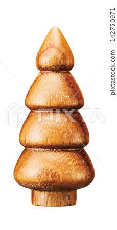 Wooden Christmas tree ornament, tiered, white background Wooden Christmas tree ornament, tiered, white background 142750971