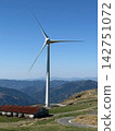 Wind power generation surrounded by mountains 142751072