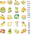 This is an exceptionally cute set of sweets illustrations themed around fragrant pistachios. 142751717