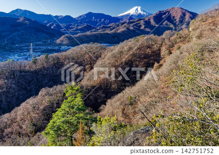 Mount Fuji as seen from the hiking trail near Iwadono-yama and Kabuto-iwa. Mount Fuji as seen from the hiking trail near Iwadono-yama and Kabuto-iwa. 142751752