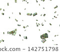 Floating Scattered Rolled Up Money Banknotes Transparent Overlay 100 Euro 142751798