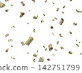 Floating Scattered Rolled Up Money Banknotes Transparent Overlay 200 Euro 142751799