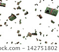 Floating Scattered Rolled Up Money Banknotes Transparent Overlay Australian Dollar. 142751802