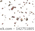 Floating Scattered Rolled Up Money Banknotes Transparent Overlay GBP 142751805