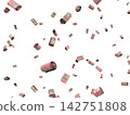 Floating Scattered Rolled Up Money Banknotes Transparent Overlay Rupiah 142751808
