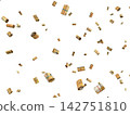 Floating Scattered Rolled Up Money Banknotes Transparent Overlay South Korean Won 142751810