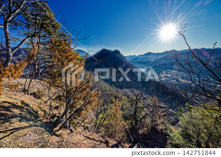 Iwadono Mountain as seen from near Tenjin Mountain in winter Iwadono Mountain as seen from near Tenjin Mountain in winter 142751844