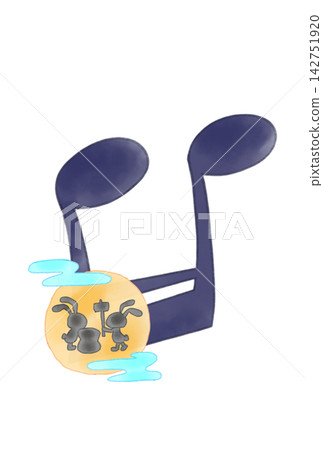 Musical notes with a full moon Musical notes with a full moon 142751920