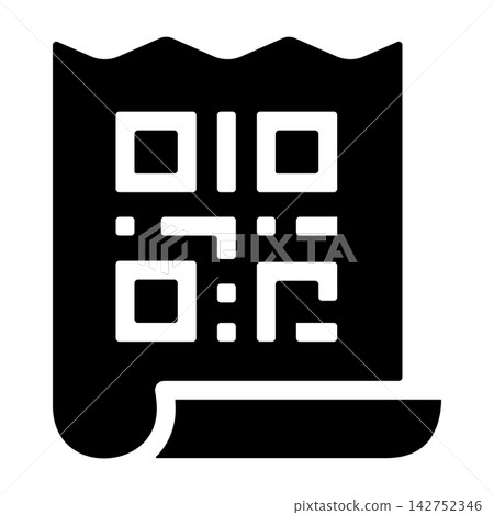 QR code icon printed on the receipt QR code icon printed on the receipt 142752346