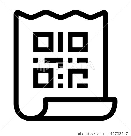 QR code icon printed on the receipt QR code icon printed on the receipt 142752347