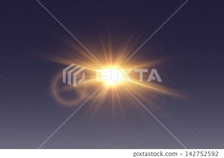 Abstract bright light creating a sunburst and optical lens flare against a dark background Abstract bright light creating a sunburst and optical lens flare against a dark background 142752592