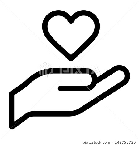 A hand supporting a heart (icon) A hand supporting a heart (icon) 142752729