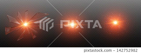 Light explosion breaking glass fragments and abstract lens flare effects Light explosion breaking glass fragments and abstract lens flare effects 142752982