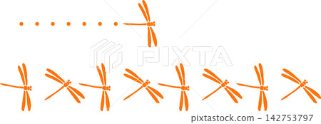 Red dragonfly line material - Autumn decorative material Red dragonfly line material - Autumn decorative material 142753797