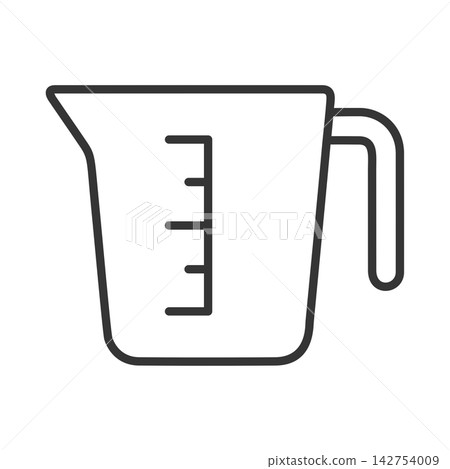 Simple measuring cup line icon Simple measuring cup line icon 142754009