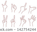 Hand illustration (red) 142754244