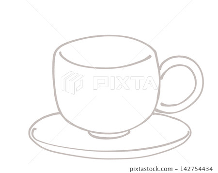 一個空的白色咖啡杯的插圖 一個空的白色咖啡杯的插圖 142754434