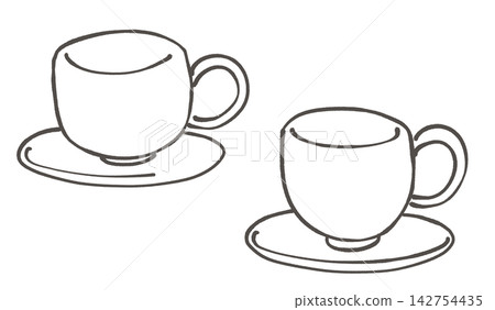 一個空的白色咖啡杯的插圖 一個空的白色咖啡杯的插圖 142754435