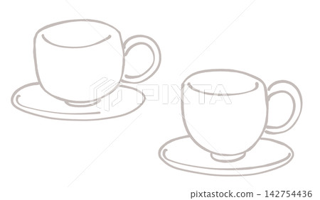 一個空的白色咖啡杯的插圖 一個空的白色咖啡杯的插圖 142754436