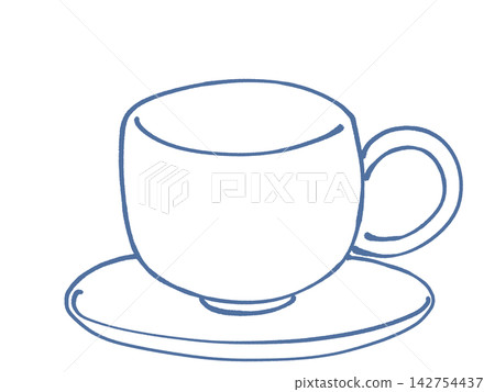 一個空的白色咖啡杯的插圖 142754437