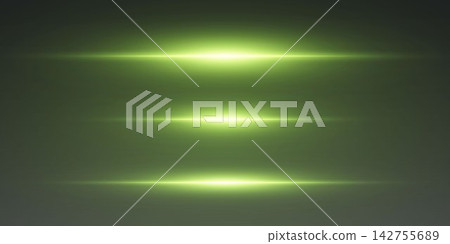 Bright green light streaks creating an abstract glowing effect across a dark surface Bright green light streaks creating an abstract glowing effect across a dark surface 142755689