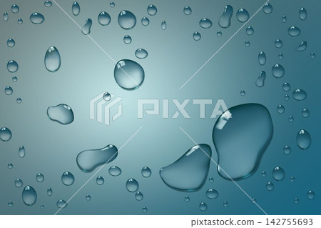 Water drops creating a fresh and clean blue liquid surface texture Water drops creating a fresh and clean blue liquid surface texture 142755693