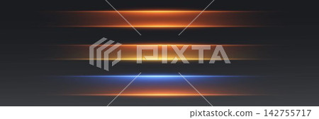 Abstract horizontal light streaks creating glowing visual effects for digital designs Abstract horizontal light streaks creating glowing visual effects for digital designs 142755717
