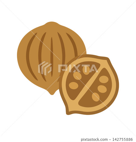 Minimalist vector illustration set featuring two stylized organic seeds or cocoa pods, ideal for health and beauty branding. Minimalist vector illustration set featuring two stylized organic seeds or cocoa pods, ideal for health and beauty branding. 142755886