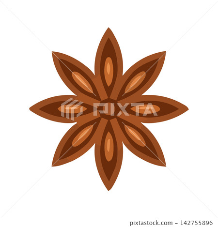 Stylized brown ornamental flower illustration, perfect as an elegant vintage motif or decorative background element. Stylized brown ornamental flower illustration, perfect as an elegant vintage motif or decorative background element. 142755896