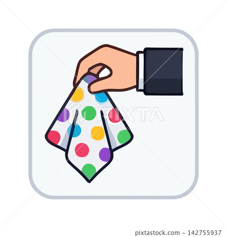 Adorable vector illustration of handkerchief and polka dot fabric pattern, suitable for graphic design projects. Adorable vector illustration of handkerchief and polka dot fabric pattern, suitable for graphic design projects. 142755937