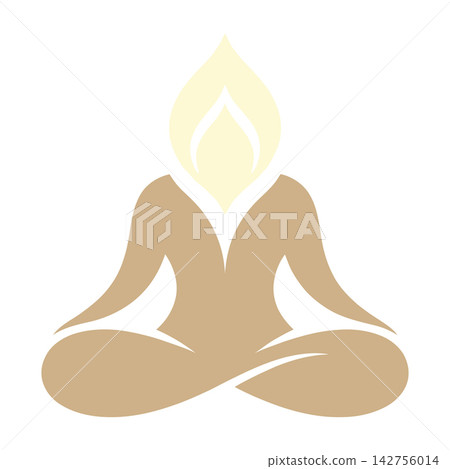 Minimalist Yoga Meditation Logo Featuring A Stylized Person With A Flame Head Minimalist Yoga Meditation Logo Featuring A Stylized Person With A Flame Head 142756014