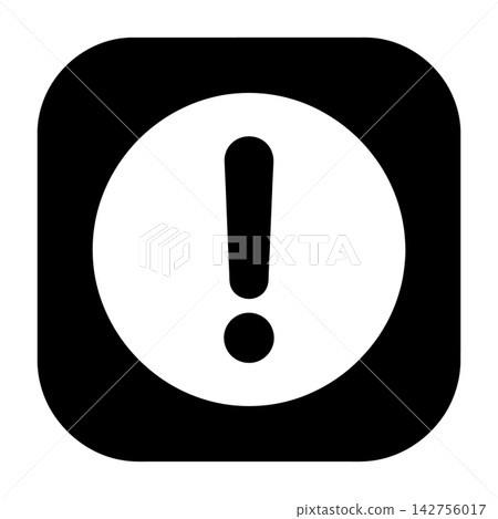 Exclamation mark icon in a rounded square shape for user interface design tasks Exclamation mark icon in a rounded square shape for user interface design tasks 142756017