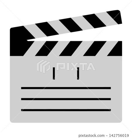 Cinematic Clapperboard Icon in Black and White Colors for Film Production Cinematic Clapperboard Icon in Black and White Colors for Film Production 142756019