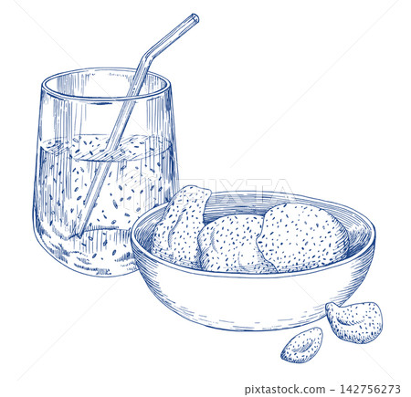 The glass. Handmade ink illustration. For design of cards, cover, prints, product labels and fabric. The glass. Handmade ink illustration. For design of cards, cover, prints, product labels and fabric. 142756273