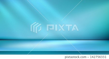 Blue green gradient limbo, mint podium bg of solid studio room. Empty shelf backdrop with spotlight effect and 3d perspective. Award banner presentation for product photo mockup, pastel tech space Blue green gradient limbo, mint podium bg of solid studio room. Empty shelf backdrop with spotlight effect and 3d perspective. Award banner presentation for product photo mockup, pastel tech space 142756331
