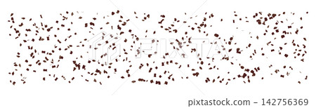 Grated chocolate texture, crumb crunch, grunge cookie crack. Isolated biscuit particle and spray sprinkles, pattern crispy stain. Pieces of cake, coffee granule sand cereal, explosion choco snack Grated chocolate texture, crumb crunch, grunge cookie crack. Isolated biscuit particle and spray sprinkles, pattern crispy stain. Pieces of cake, coffee granule sand cereal, explosion choco snack 142756369