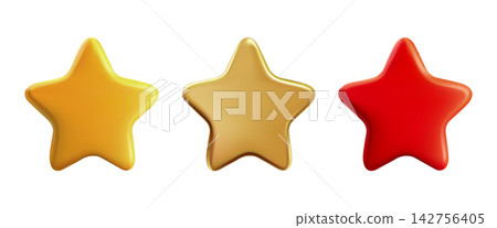 5 points star 3D icon. Red cute score, VIP gold bonus trophy. Rate balloon button vector. Review point yellow, golden Sticker render. Excellent rating, gradient bubble metal reward. Like luxury game 5 points star 3D icon. Red cute score, VIP gold bonus trophy. Rate balloon button vector. Review point yellow, golden Sticker render. Excellent rating, gradient bubble metal reward. Like luxury game 142756405