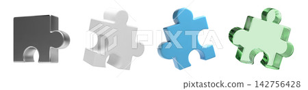 3D puzzle piece icon, transparent green glass with silver white and blue. Realistic render for assemble jigsaw part. Join fragment of constructor for complex problem solve and build strategy framework 3D puzzle piece icon, transparent green glass with silver white and blue. Realistic render for assemble jigsaw part. Join fragment of constructor for complex problem solve and build strategy framework 142756428