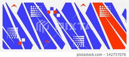 Modern Dynamic Geometric Background with Blue and Orange Shapes, Halftone Dots and Energetic Graphic Elements for Sport Banner Design Modern Dynamic Geometric Background with Blue and Orange Shapes, Halftone Dots and Energetic Graphic Elements for Sport Banner Design 142757076